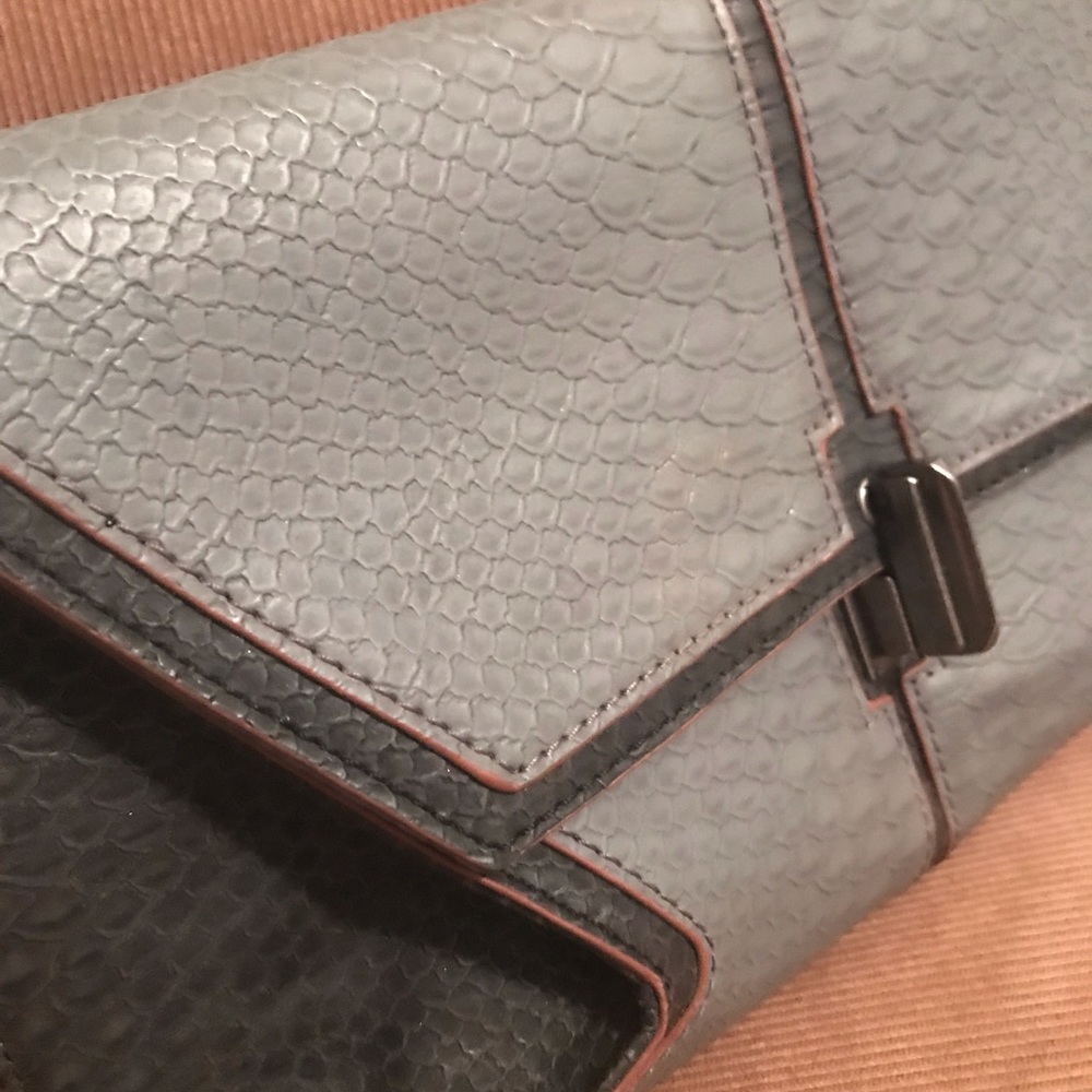 Rachel Roy Grey Python Clutch Bag - image 5